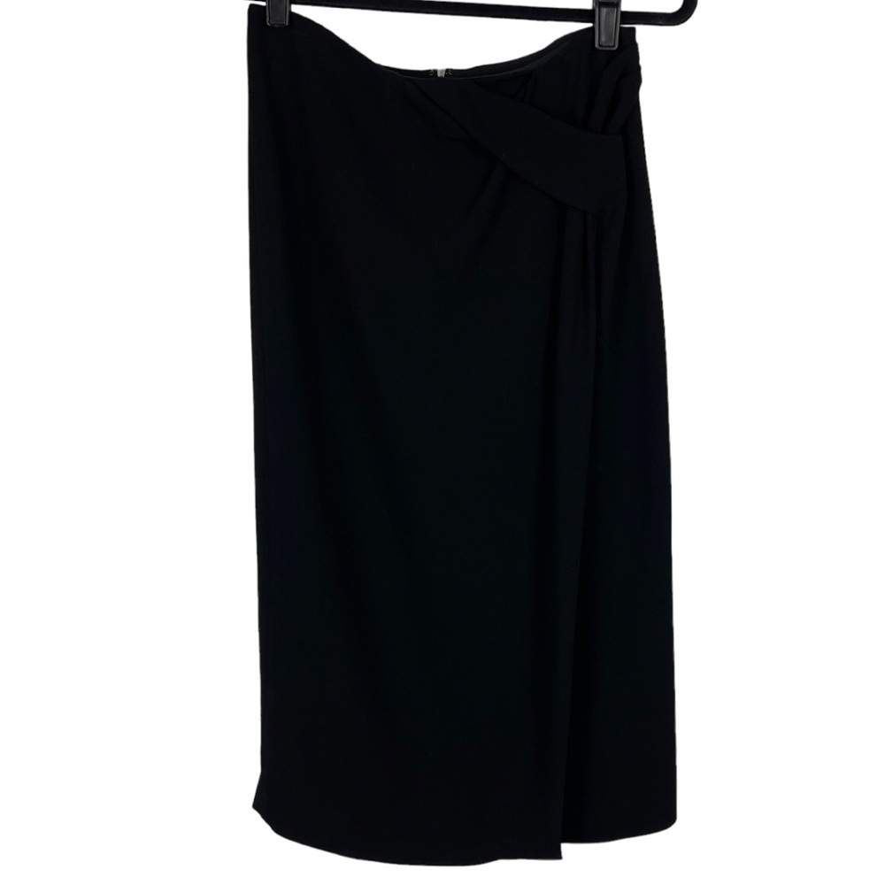 BURBERRY LONDON WRAP STYLE SLIT GATHERED HIP SKIRT - Picture 3 of 14